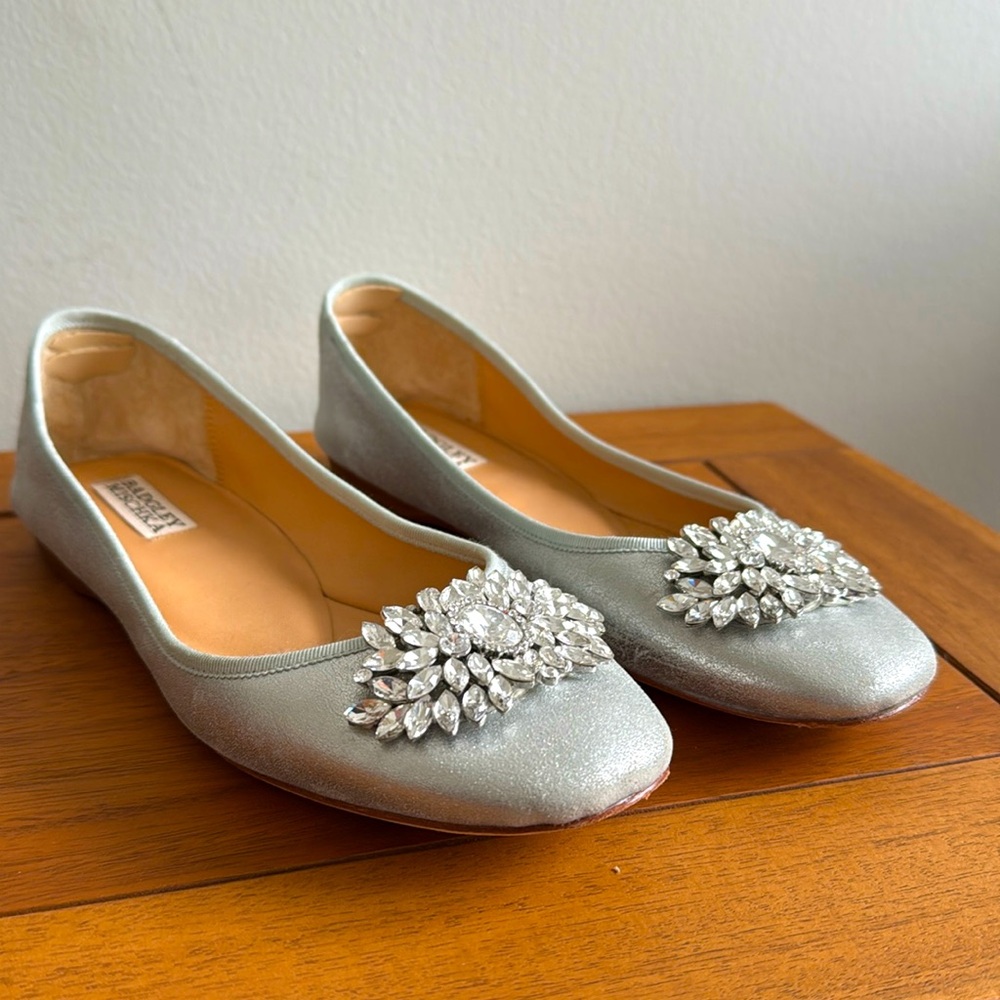 Badgley Mischka jeweled ballet flats